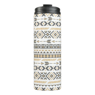 Naadloos etnische beige patroon. illustratie thermosbeker