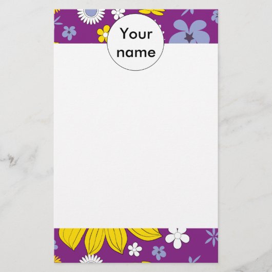 Naadloos Floral Pattern Briefpapier (Voorkant)