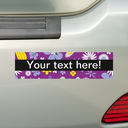 Naadloos Floral Pattern Bumpersticker (Op auto)