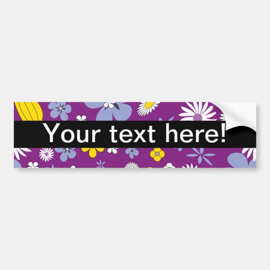 Naadloos Floral Pattern Bumpersticker (Voorkant)