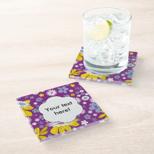 Naadloos Floral Pattern Glazen Onderzetter