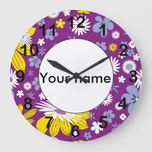 Naadloos Floral Pattern Grote Klok