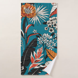 Naadloos Floral Pattern in Badhanddoek