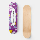 Naadloos Floral Pattern Skateboard (Voorkant)