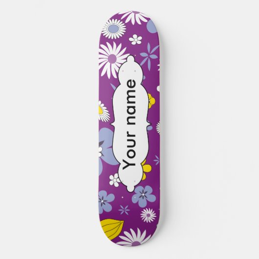 Naadloos Floral Pattern Skateboard (Voorkant)