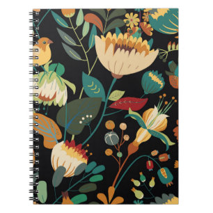 Naadloos florale textielpatroon. Floral fantasy wi Notitieboek