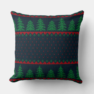 Naadloos Gebreid Kerstboom Patroon Kussen