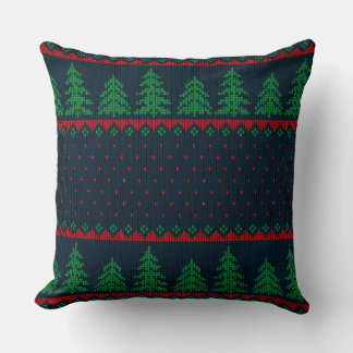 Naadloos Gebreid Kerstboom Patroon Kussen