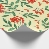 Naadloos geel patroon met rowan. Waterverf dan Cadeaupapier (Hoek)