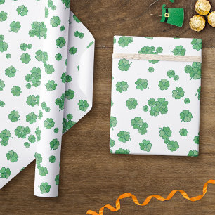 Naadloos Geluksvierbladpatroon Cadeaupapier