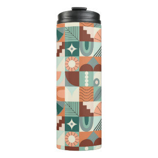 Naadloos geometrisch, abstract mozaïekpatroon. thermosbeker