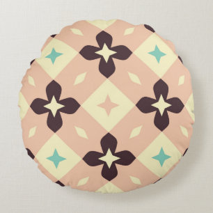 Naadloos geometrisch bloempatroon rond kussen