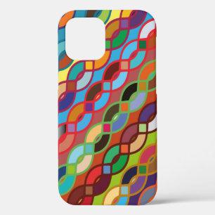 Naadloos geometrisch meerkleurig kettingpatroon iPhone 12 pro hoesje