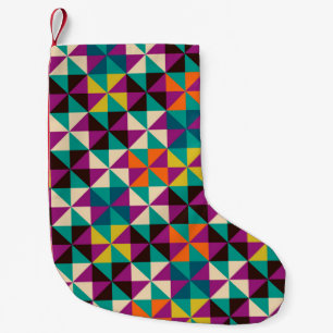 Naadloos geometrisch, modern patroonontwerp. kleine kerstsok