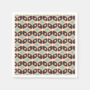 Naadloos geometrisch patroon in donkerbruin blad servet