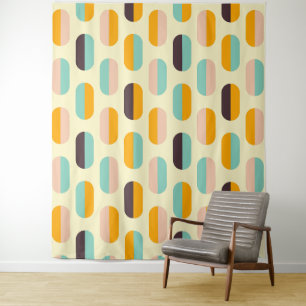 Naadloos geometrisch patroon in retro stijl wandkleed
