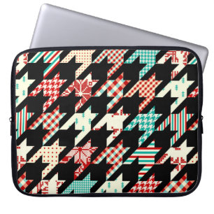 Naadloos geometrisch patroon. Klassieke Hounds-tan Laptop Sleeve