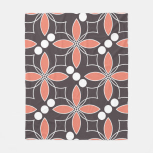 Naadloos geometrisch patroon met bloemen. kunst.  fleece deken