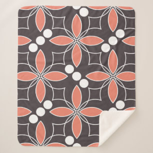 Naadloos geometrisch patroon met bloemen. kunst.  sherpa deken