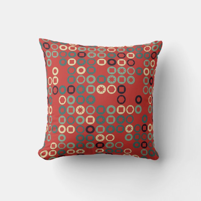 naadloos geometrisch patroon met gekleurde element kussen (Voorkant)
