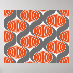 Naadloos geometrisch patroon met golvende lijnen.  poster