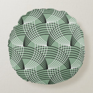 Naadloos geometrisch patroon met golvende lijnen rond kussen