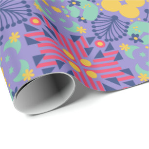 Naadloos geometrisch patroon met levendig roze cadeaupapier
