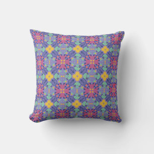 Naadloos geometrisch patroon met levendig roze kussen