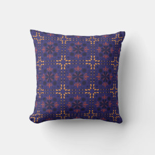 Naadloos geometrisch patroon met oranje en rood kussen