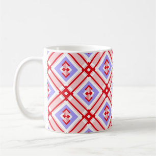 Naadloos geometrisch patroon met vierkanten koffiemok