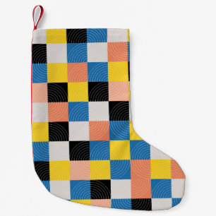 Naadloos geometrisch vormpatroon kleine kerstsok