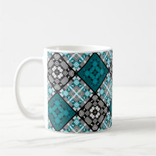 Naadloos geruit abstract vierkant geometrisch koffiemok