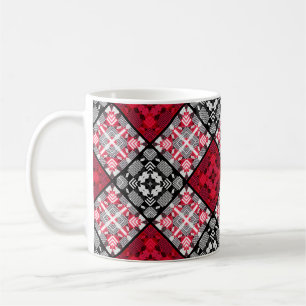 Naadloos geruit abstract vierkante geometrisch koffiemok