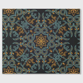 naadloos goud- en blauw patroon met kunst of cadeaupapier (Vlak)