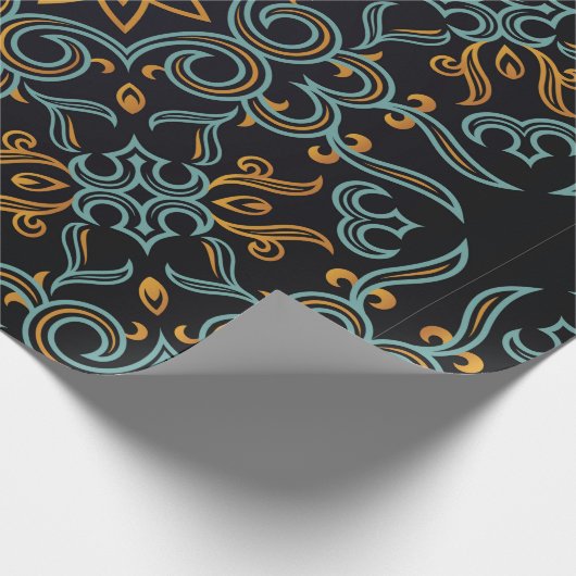  naadloos goud- en blauw patroon met kunst of cadeaupapier (Hoek)