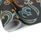 naadloos goud- en blauw patroon met kunst of cadeaupapier (Rol Hoek)