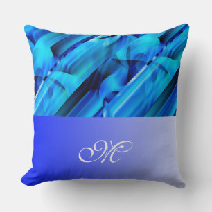 Naadloos grafisch ontwerp - blauw zwart I Kussen