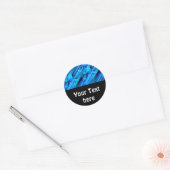 Naadloos grafisch ontwerp - blauw zwart I Ronde Sticker (Envelop)