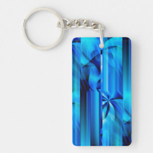 Naadloos grafisch ontwerp - blauw zwart I Sleutelhanger