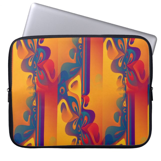 Naadloos grafisch ontwerp - geel rood I Laptop Sleeve (Voorkant)