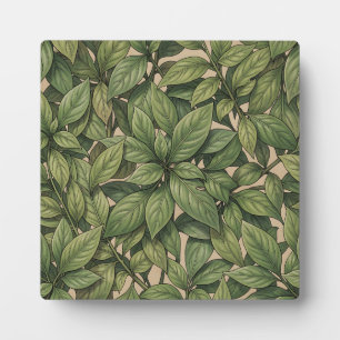 Naadloos groen blad botanisch vintage patroon fotoplaat