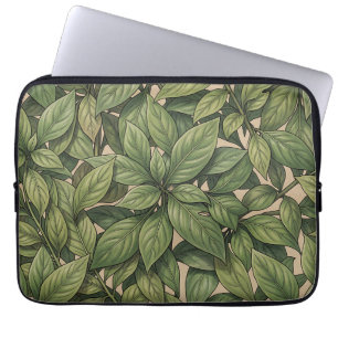 Naadloos groen blad botanisch vintage patroon laptop sleeve