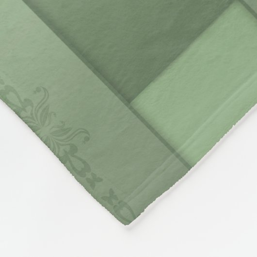 Naadloos groen met zijden bekleed gestript patroon fleece deken (Hoek)