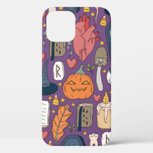 Naadloos halloween patroon met pk en pookie iPhone 12 hoesje