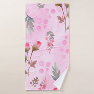 Naadloos handgetekend patroon van de waterverf met badhanddoek