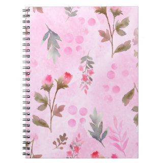 Naadloos handgetekend patroon van de waterverf met notitieboek