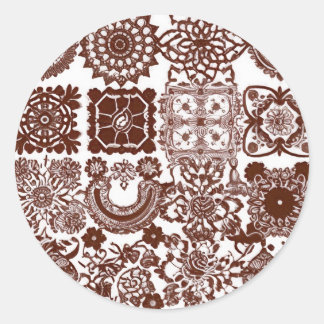 Naadloos Henna Mehndi Design Ronde Sticker
