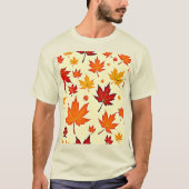Naadloos herfstloofontwerp t-shirt (Voorkant)