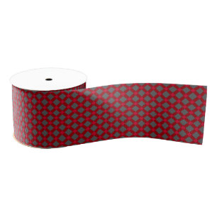 Naadloos ingecheckte vleid tartan patroon rood gri grosgrain lint