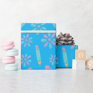 Naadloos inpakpapier: Flower Pencil School Cadeaupapier